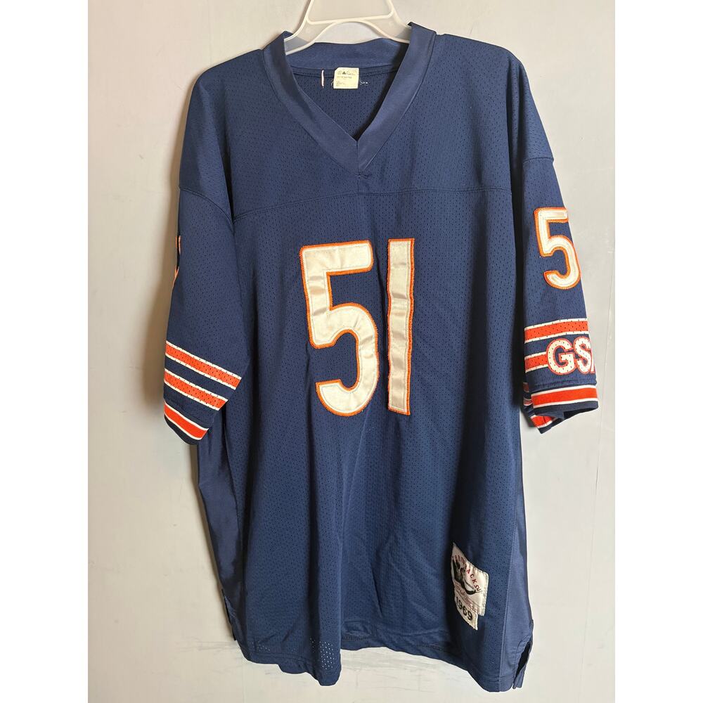 M&N Dick Butkus Chicago Bears Jersey #51 Korea Mesh Dazzle Shoulders Size 54
